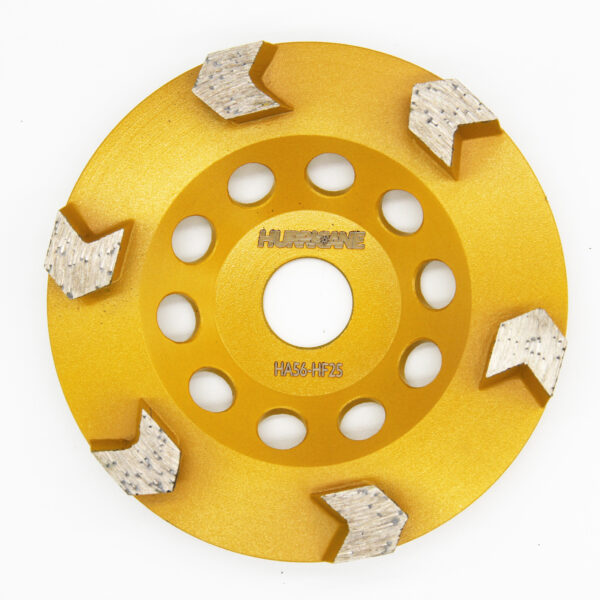 5 Inch 6 Arrow Segments 25 Girt Cup Wheels | Hard Floor