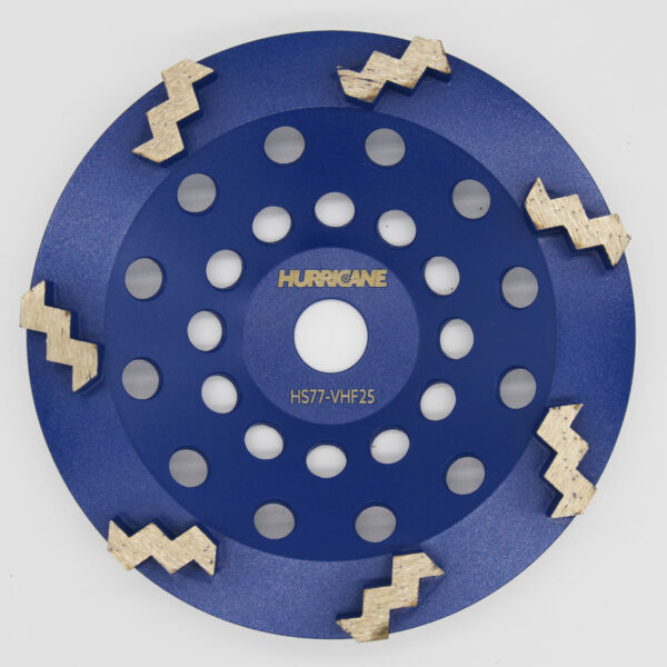 7 Inch 7 Saw Segments 25 Grit Cup Wheels | Very Hard Floor