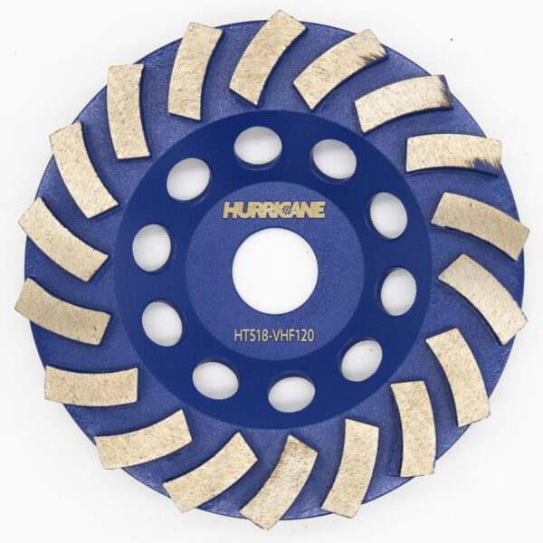 5 Inch 12 Tornado Segments 30 Grit Cup Wheels | Very Hard Floor - Image 3