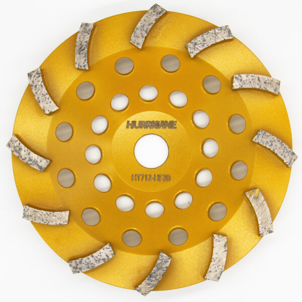 7 Inch 12 Tornado Segments 30 Grit Cup Wheels | Hard Floor