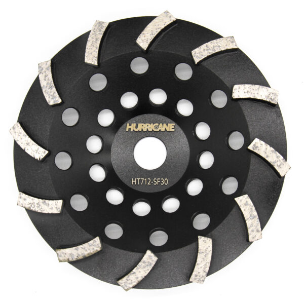 7 Inch 12 Tornado Segments 30 Grit Cup Wheels | Soft Floor