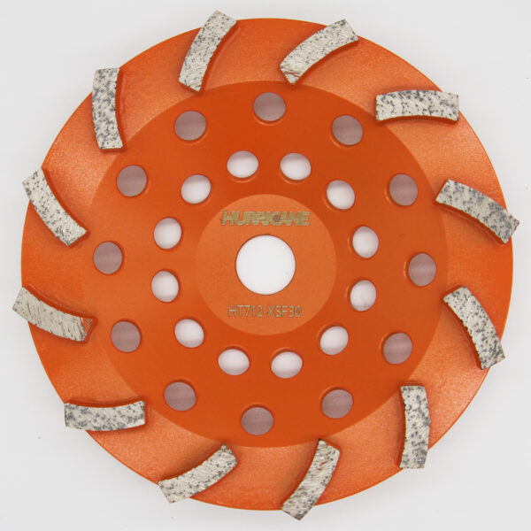 7 Inch 12 Tornado Segments 30 Grit Cup Wheels | Extreme Soft Floor