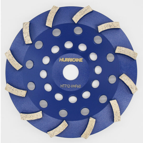 7 Inch 12 Tornado Segments 60 Grit Cup Wheels | Vary Hard Floor