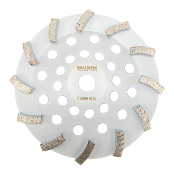 7inch 180mm 12 SEGMENTS Ultra Professional Cup Wheel | MEDIUM Floor 16 - 30 GRIT