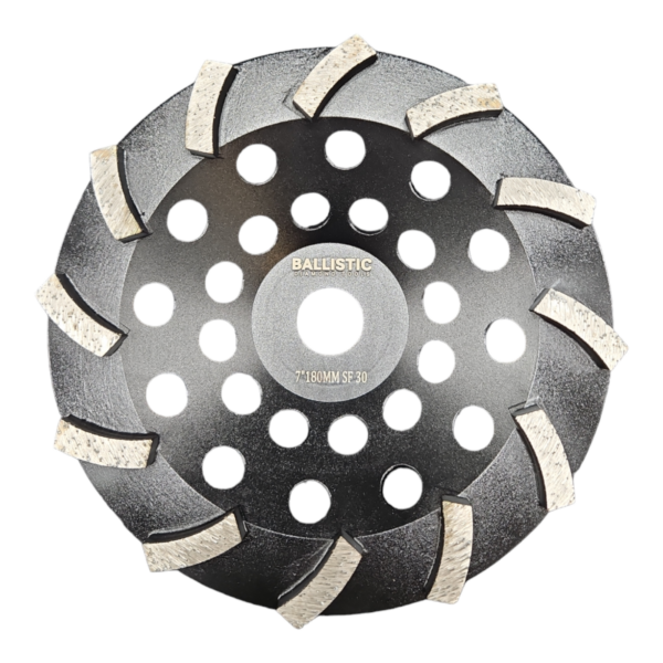 7inch 180mm 12 SEGMENTS Ultra Professional Cup Wheel | Soft Floor 30 GRIT - Image 2