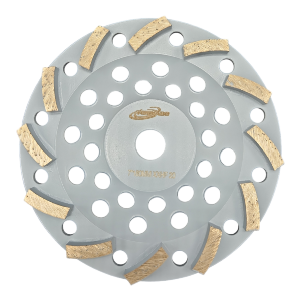 7inch 180mm 12 SEGMENTS Ultra Professional Cup Wheel | EXTRA XTRA HARD Floor 20 GRIT