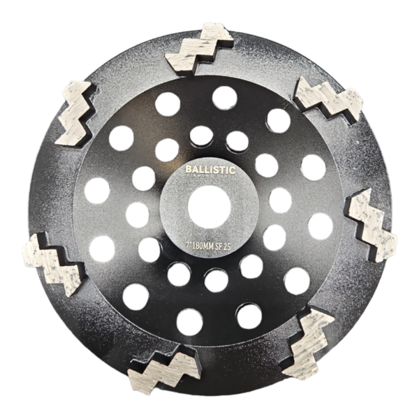 7 Inch 7 SEGMENT NSTEP 25 Grit Cup Wheels | Hard Floor - Image 2