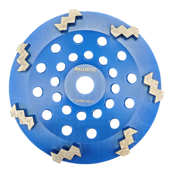 7 Inch 7 SEGMENT NSTEP Grit Cup Wheels | VERY Hard Floor