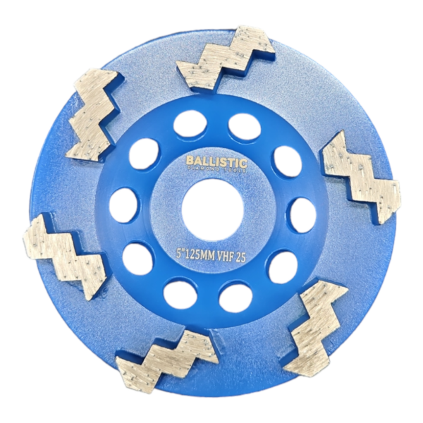 5 Inch 125mm 6 Saw Segments 25 Grit Cup Wheels | VERY Hard Floor