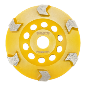Ballistic 125mm 6 arrow segment diamond cup wheel for hard concrete floors