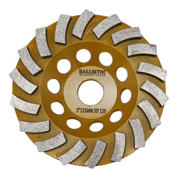 5 Inch 125mm 6 Saw Segments 25 Grit Cup Wheels | HARD Floor - Image 3