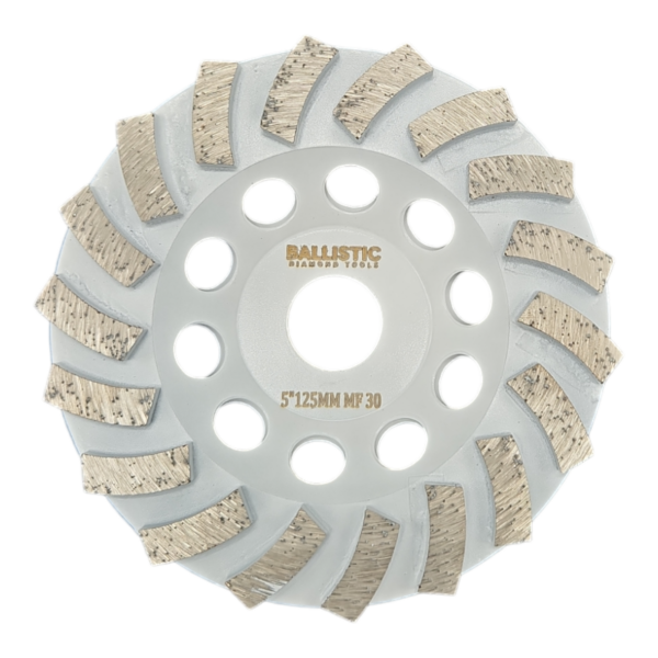 5 Inch 125mm 6 Saw Segments 25 Grit Cup Wheels | SOFT Floor - Image 2