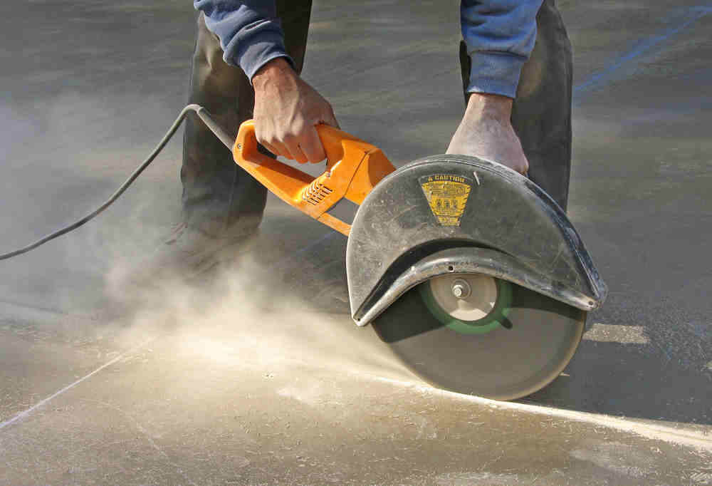 Dust from cutting concrete